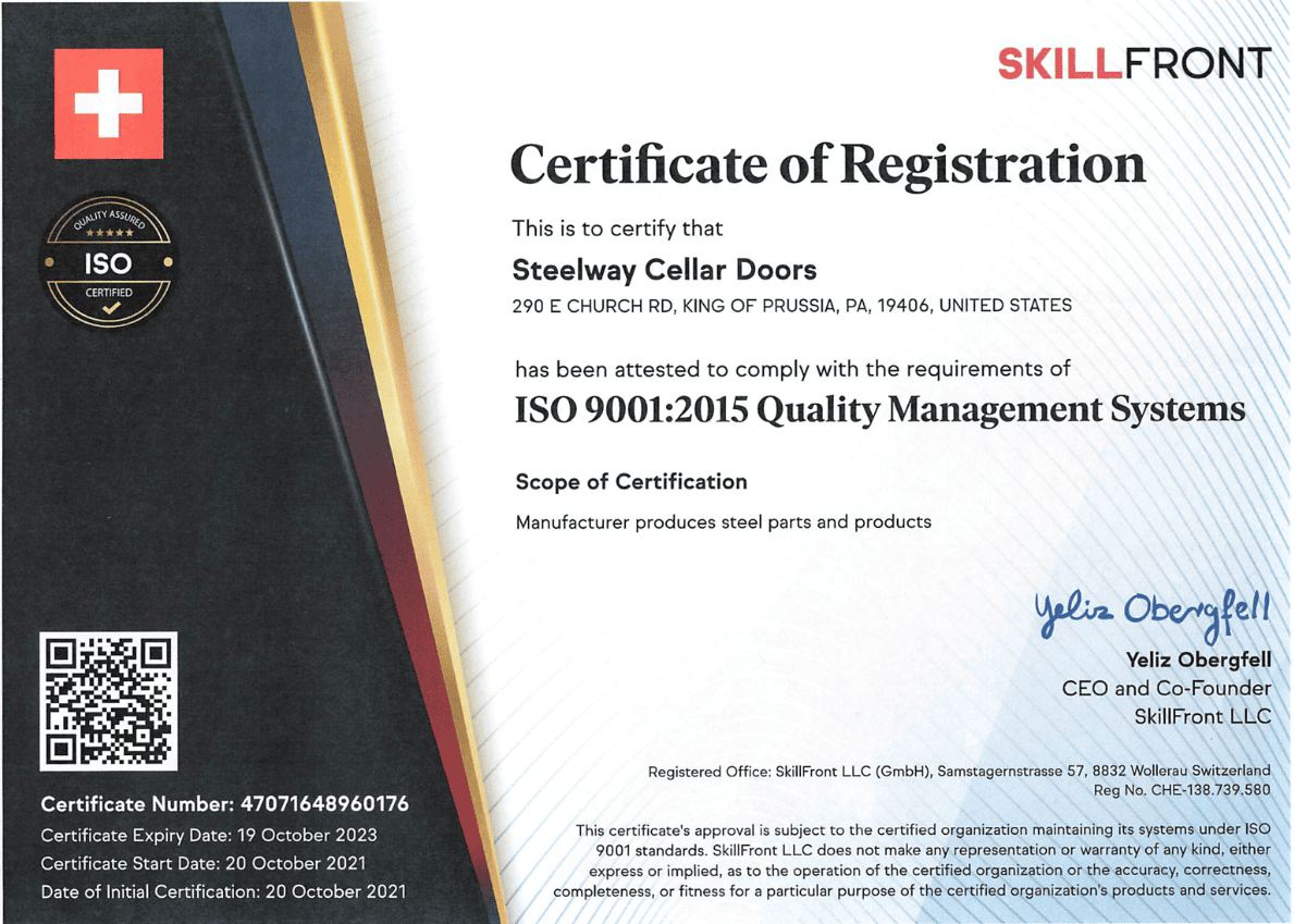 Steelway Laser Cutting is ISO Certified Steelway Laser Cutting is ISO Certified