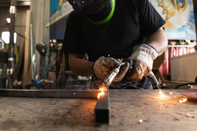 Worker Welding Metal Worker Welding Metal